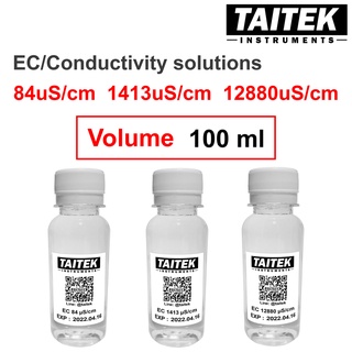 น้ำยามาตรฐาน Conductivity Solution ค่า 84 1413 12880 µS/cm สำหรับปรับเทียบ คาลิเบรทเครื่องวัด EC (100 mL)