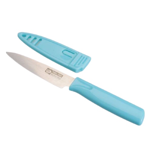 Twin Fish มีดพก มีดปอกผลไม้ มีดหั่นผักผลไม้ ขนาดเล็ก ด้ามจับพลาสติกสีฟ้า  รหัส73PK-BL