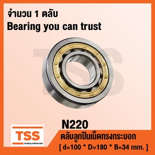 N220 ตลับลูกปืนเม็ดทรงกระบอก (Cylindrical Roller Bearings) N 220