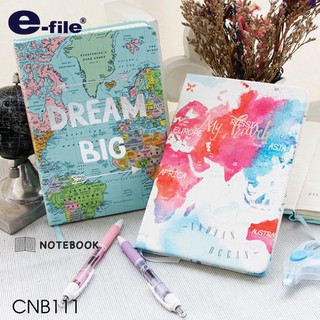 [CNB111] e-file สมุดโน๊ต กระดาษถนอมสายตา ปกแข็ง ลายรูปโลก Dream Big ปกหนัง A5 (มีเส้น)