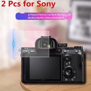 กระจกนิรภัยกันรอยหน้าจอกล้อง สําหรับ Sony A7M3 A7M2 A7II A7III A7R2 A6300 A6000 A6400 RX100 ZV1 ZV-1 WX350 2 ชิ้น