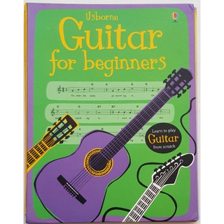 Guitar for beginners ปกแข็ง สันบนและล่างมีตำหนิตามรูปท้ายๆ ด้านในปกดี