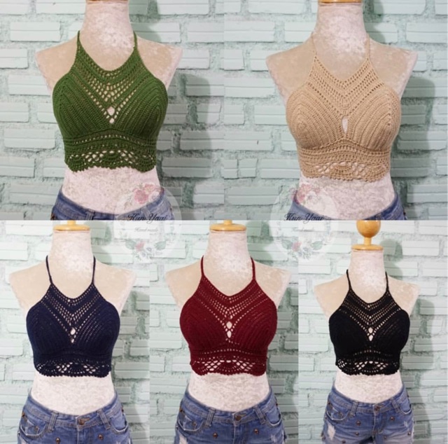 เบอ 7 บราถักมือ พร้อมฟองน้ำ bikini handmade