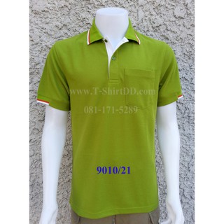 Polo 1021  เสื้อโปโล ชาย สีเขียวขี้ม้า มีเก็บเงินปลายทาง