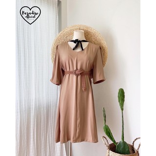 Paradise Official - Basic dress (Brown) 🧸 เดรสมินิมอล