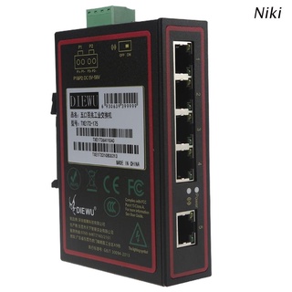 Niki 5 พอร์ต 10/100/1000Mbps สวิทช์เครือข่ายอินเตอร์เฟซ Gigabit Din-Rail Rj45 Dc5V-58V 1.5W รองรับ Ieee 802.3