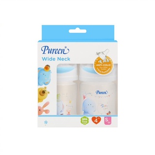  PUREEN เพียวรีน ขวดนมคอกว้าง 4 ออนซ์ (แพ็ค 2) เก็บเงินปลายทาง