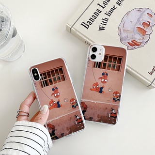 Spiderman เคสไอโฟน 8พลัส 7 8 Plus Se2020 14plus เคส X Xr Xs Max cover iPhone 14 13 12 11 promax cute anime phone case