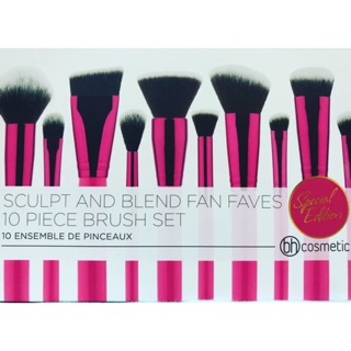 ของแท้ 💯 พร้อมส่ง BH COSMETICS SCULPT AND BLEND FAN FAVES 10 PIECE BRUSH SET