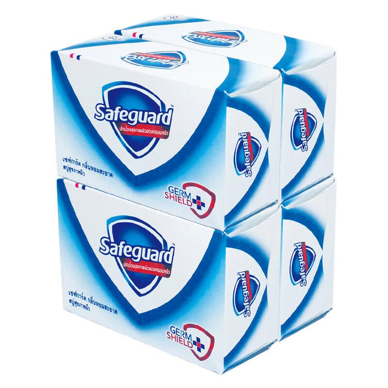 สบู่เซฟการ์ด สีฟ้า กลิ่นหอมสะอาด 46 กรัม x 4 ก้อน