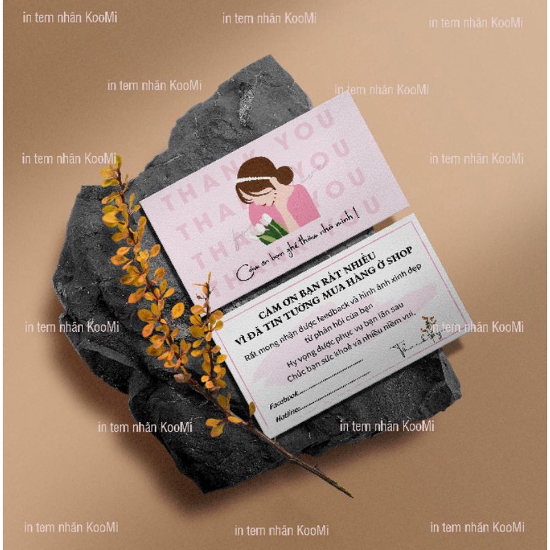 [Available] Thank You Card - ราคาถูก 9x4.5cm Thank You Card - พิมพ์ตามความต้องการ โปรดร้านค้า