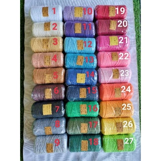 Cotton 2mm คอตตอนตีเกลียว3PL  ยาว 200m 27สี