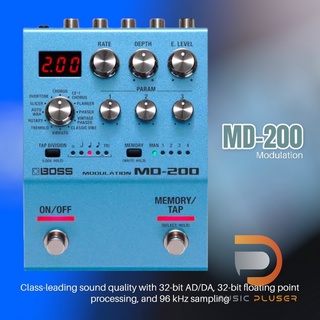 เอฟเฟคกีตาร์ Boss MD-200 Modulationเลทอกแบบได้ถึง 12 modes Effects insert 32-bit AD/DA พร้อมประกันหลังการขาย 1ปีเต็ม