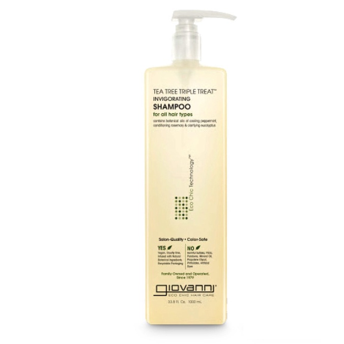 Giovanni Tea Tree Shampoo 1L แชมพู Giovanni's Invigorating Tea Tree Triple Treat