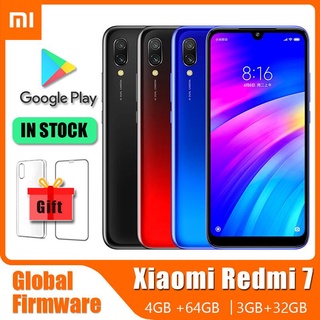 สมาร์ทโฟน Xiaomi Redmi 7 ของแท้ พร้อมเคสโทรศัพท์, ซิมคู่ โทรศัพท์มือถือ เกลือ โทรศัพท์มือถือ Android โทรศัพท์มือถือ กล้องคู่ Global ROM