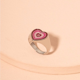 แหวนหัวใจชมพูแดง Red and Pink Heart Design Ring