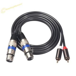 1 . 5 ม. 4 . 9 ฟุต dual xlr female to dual rca male อุปกรณ์สายเคเบิ้ลเชื่อมต่อเสียง