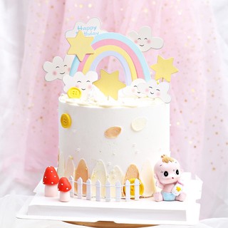 ป้ายปักเค้ก ป้ายHBD ป้ายวันเกิด ป้ายกระดาษ เซ็ตตกแต่งหน้าเค้ก (ราคานี้รวมทั้งเซ็ต) *ไม่รวมตุ๊กตา*