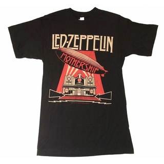 คอตต้อนคอกลมเสื้อยืดลําลอง แขนสั้น พิมพ์ลาย Zeppelin Mothership 301 สีดํา สําหรับผู้ชาย 519422S-5XL