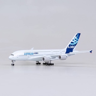 [20CM] สินค้ามาใหม่ โมเดลเครื่องบิน Airbus A380 วัสดุทำจากเหล็ก มีล้อเครื่องบิน พร้อมฐาน - ของตั้งโชว์ ของเล่น ชองขวัญ