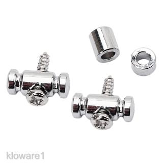 [KLOWARE1] 2x Bass Box Guitar Roller String Tree Retainer Guide with Screws Set Chrome