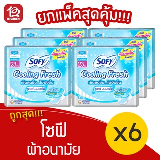 [1 ห่อ] Sofy โซฟี ผ้าอนามัย คูลลิ่ง เฟรช ซุปเปอร์ แอ็กทีฟสลิม 23 ซม.6 ชิ้น มีปีก กลางวัน 8851111113026