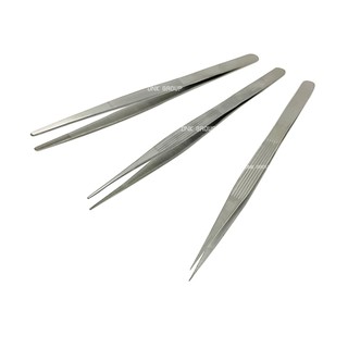 ปากคีบ แหนบคีบชิ้นงาน ปากคีบปลายทู่ ปากคีบปลายแหลม 1ชิ้น ยาว 17 Cm. Diamond tweezers stainless steel