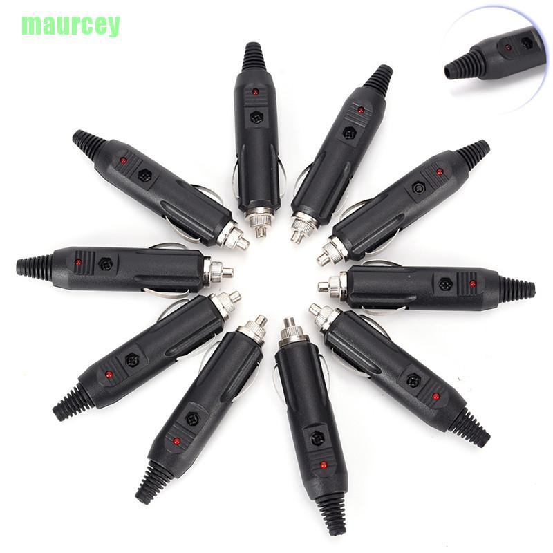 MA 5 ชิ้น/เซ็ต 12V ชายรถบุหรี่ซ็อกเก็ตปลั๊กเชื่อมต่อ + ฟิวส์ LED สีแดง ใหม่