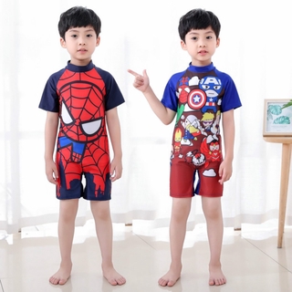 ชุดว่ายน้ําลายการ์ตูน Spiderman Cars Mcqueen