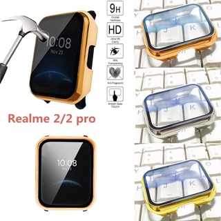 สําหรับ Realme Watch 2 / Pro PC พร้อมกระจกนิรภัยป้องกันเคสกันกระแทกฝาครอบสมาร์ทวอทช์ฟิล์มกันรอยหน้าจอสําหรับ Realme Watch 2pro