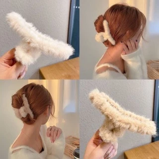 F068 กิ๊บติดผม กิ๊บหนีบผม ผ้ากำมะหยี่ขนนุ่ม สไตล์เกาหลี กิ๊บติดผมน่ารัก 1ชิ้น