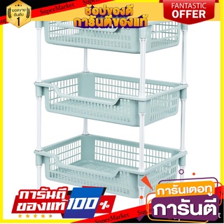 ชั้นวางของพลาสติก 3 ชั้น API ECO FRIENDLY สีเขียว ชั้นวางของในครัว PLASTIC RACK API ECO FRIENDLY 3-TIER GREEN