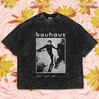 เสื้อยืดผ้าฝ้ายพิมพ์ลายขายดี เสื้อยืด โอเวอร์ไซซ์ พิมพ์ลาย "BAUHAUS" | เสื้อยืด ขนาดใหญ่ | เสื้อยืด พิมพ์ลายซักผ้า | หิน