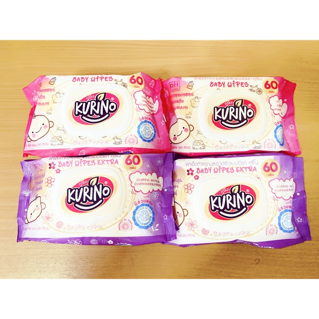 ทิชชูเปียกคูริโนะ 1 ห่อ 60 แผ่น