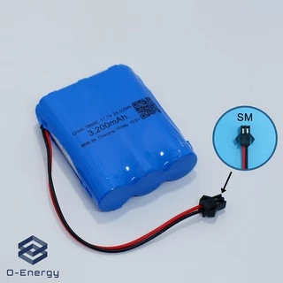 ถ่านชาร์จ Li-ion 18650 11.1V ความจุ 3200mAh แท้100% แบบแพคมีวงจรป้องกัน 3S1P 8A.
