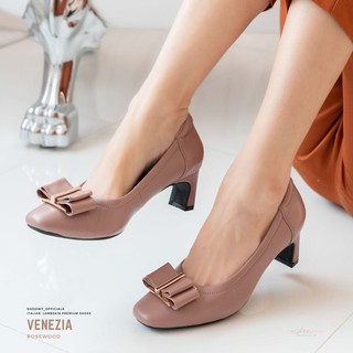 รองเท้าหนังแกะ รุ่น Venezia Rosewood color (สีชมพูนู้ด)