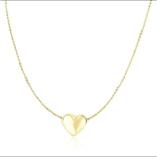 สร้อยคอทองคำ 14k พร้อมจี้รูปหัวใจ Pre order 14k Yellow Gold Chain Necklace with Sliding Puffed Heart Charm