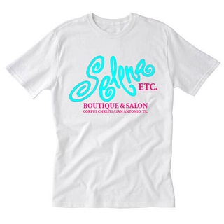 tshirtเสื้อยืดคอกลมฤดูร้อนเสื้อยืด พิมพ์ลาย Selena Quintanilla Water Blue Hot Pink Etc Boutique &amp; Salon ขนาดใหญ่Sto4XL