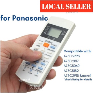 [SG In-stock] รีโมตควบคุมเครื่องปรับอากาศ แบบเปลี่ยน สําหรับ Panasonic A75C3298 A75C2817 A75C3060 A75C3182 A75C2913