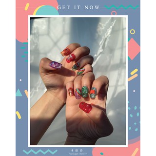 PopSugarNail เล็บปลอมเล็บปลอมสำเร็จรูป งานเจล 100% งานดีไซน์