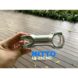 NITTO รุ่น UI-25CNC สเต็มคอแฮนด์จักรยาน สำหรับคอหนีบ 1-1/8 สีเงิน เงาๆ งาน CNC