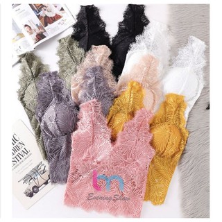 มาใหม่​ สายเดี่ยวลูกไม้​ มีฟองน้ำไม่คันมีสีดำ
