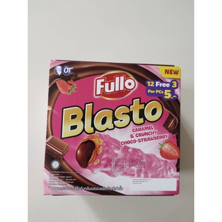 Fullo Blasto เวเฟอร์สติ๊ก ฟัลด์ วิท ครีม โค้ตเต็ด คาราเมลแอนด์ ครันช์ ช็อคโก-สตรอว์เบอร์รี่