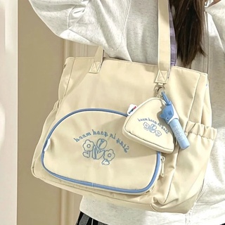 🔥Hot sale👜🍒Tote bag female large capacity computer bag messenger shoulder bag กระเป๋านักเรียนวิทยาลัย