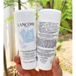 โลชั่นน้ำนมเช็ดล้างเครื่องสำอาง Lancome Lait Galateis Douceur Gentle Makeup Remover Milk 50ml.