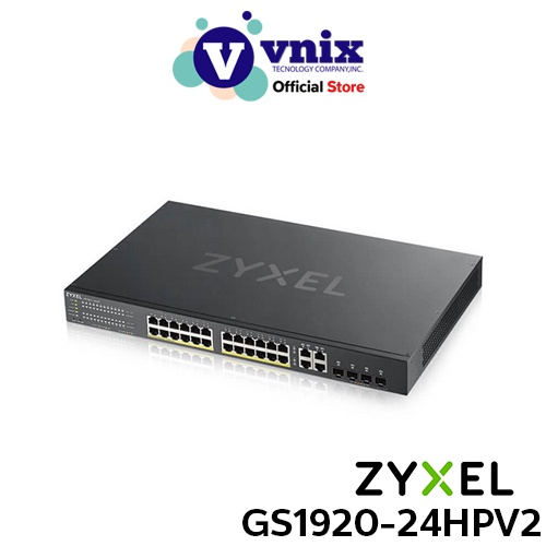 ZYXEL รุ่น GS1920-24HPV2 สวิตซ์ PoE 24 Port Smart Managed PoE Switch