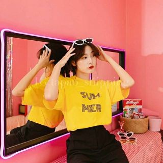 เสื้อยืด OverSize สีเหลือง ลาย SUMMER
