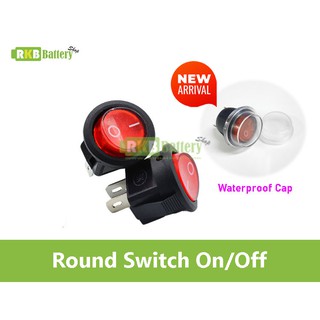 [พร้อมส่ง] สวิทช์ไฟกลม AC 250V Rocker Switch 3pin 6A ON-Off Circular 20MM with Red LED Light