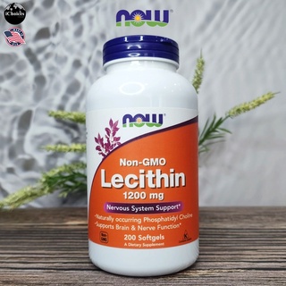 [Now Foods] NON-GMO Lecithin 1200 mg 100 or 200 Softgels เลซิตินจากถั่วเหลือง Soy Lecithin