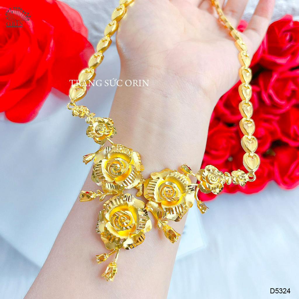 Orin D5323 สร้อยคอแต่งงานดอกไม้แอปริคอท 24 สี